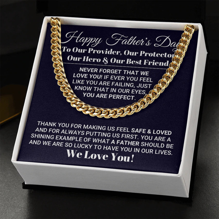 Fathers Day Gift Father Dad Grandpa Link Chain Necklace Gift  Necklace Gift For Dad With Message Card And Gift Box Birthday Anniversary Presents - 1