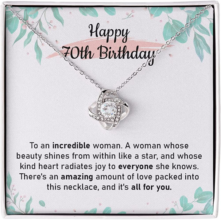 70th Birthday Necklace Jewelry For Women Happy seventieth Birthday Necklace With Meaningful Message Card  Gift Box for Grandma/mom/sister/Friend/Wife/ Unique Gift for Her Birthday - 1