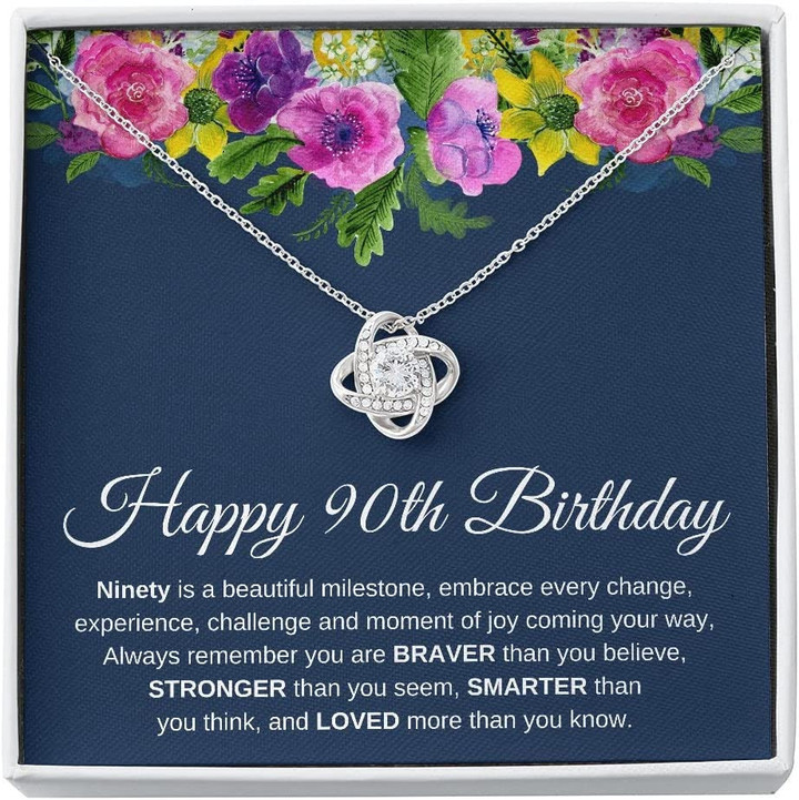 90th Birthday necklace  Giftt for Her 90th Birthday Giftt for Women 90th Birthday Giftt Necklace Happy 90th Birthday Friend 90th Birthday Birthday Card - 1