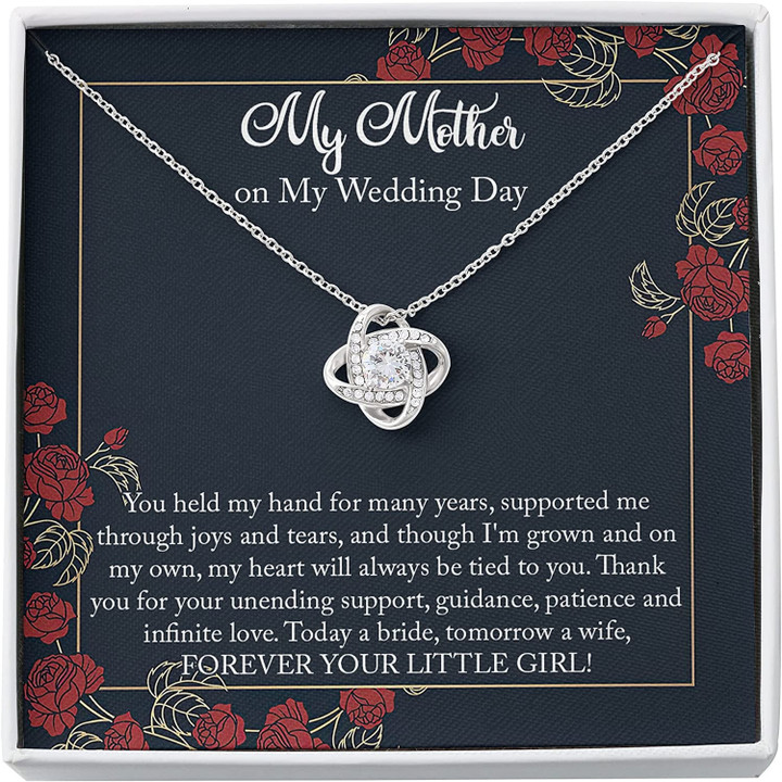 Wedding Necklace Gift Love Knot Necklace To My Mother on My Wedding Day Gift From Daughter Gift Wedding Jewelry Present To Mom From Bride - 1