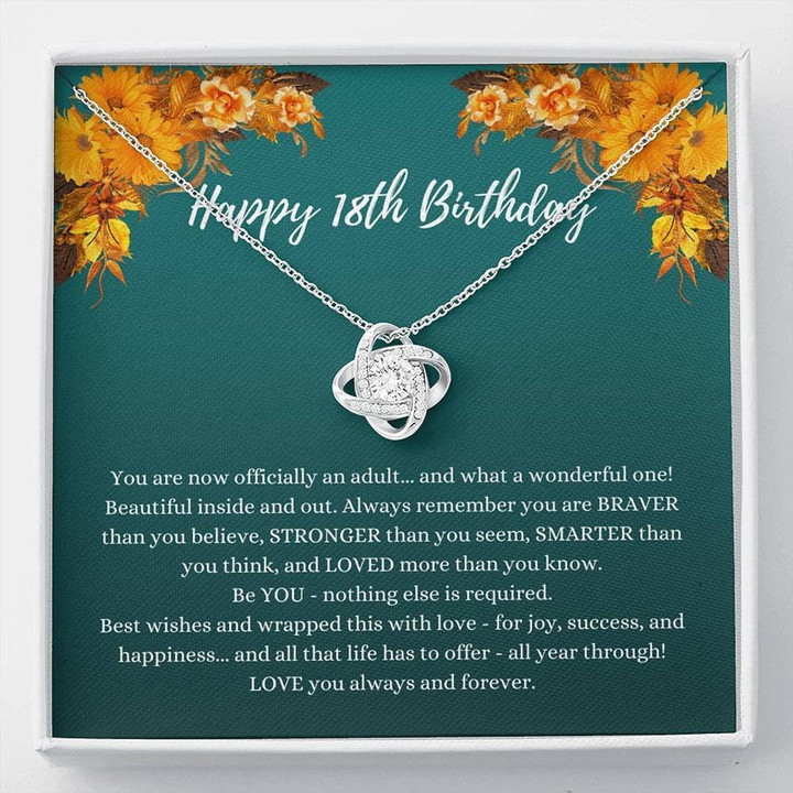 18th Birthday Gift for Her Handmade Necklace Handmade Jewelry - Necklace Chain 18th Birthday for Her Gift Eighteenth Birthday Gift for Daughter Niece Friend Goddaughter Love Knot - 1