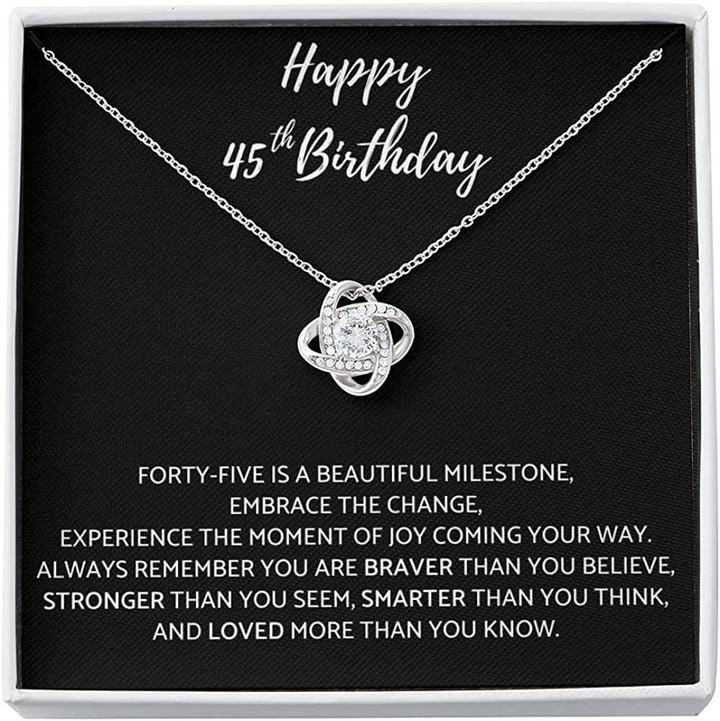 85th Birthday Necklace  The Love Knot Necklace Sister Best Girl Friend Female Daughter Niece Cousin Mom Grandma Auntie Lady Unique Gift Necklace for Birthday - 1