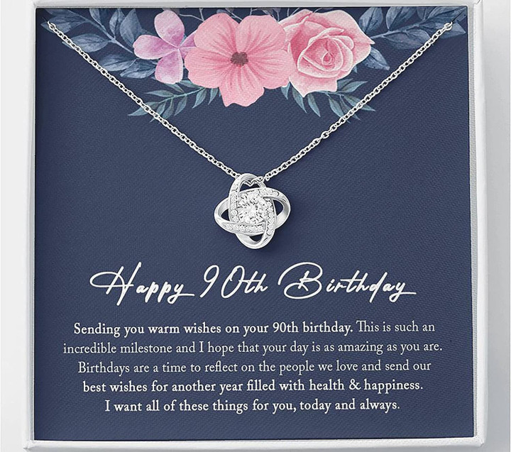 90th Birthday Necklace 90th Birthday Gift for Women 90th Birthday Gift for Grandma 90th Birthday Gift Ideas Gift for 90 Year Old Necklace Gift Message Cards And Gift Box - 1