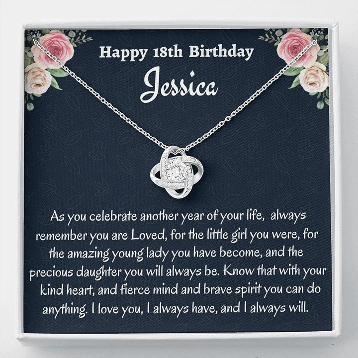 18th Birthday Necklace Womens Pendant Necklaces Boys Necklaces Birthday Gift for 18 Year Old Girl Personalized Eighteenth Birthday Gift Love Knot Necklace - 1