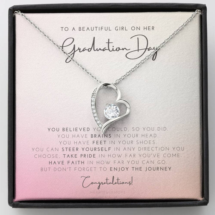Graduation Necklace Gift - College High School Senior Master MBA PHD Graduation Gift - Class of 2022 Forever Love Necklace - 1