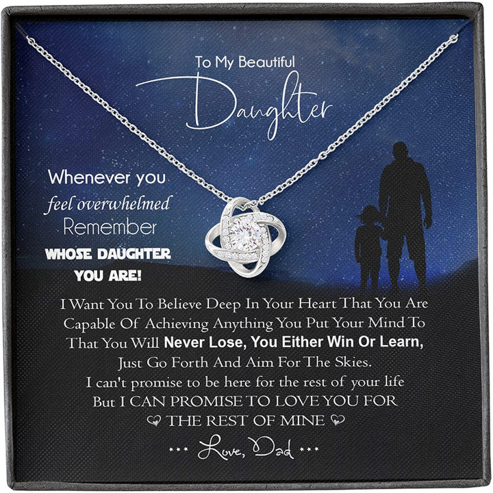 Gifts To My Daughter Necklaces Pendants - Father and Daughter Necklace - Gift from Daddy - Luxury Necklace Silver On Birthday Anniversary - Includes Gift Box Love Knot Necklace - 1