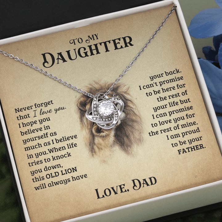 Necklace To My Daughter I Am Pround To Be Your Father Love Knot Necklace - 1