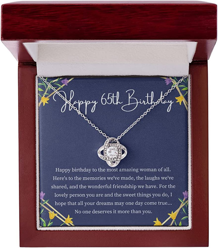 65th Birthday Necklace- Love Knot Necklace Necklace With Meaningful Message Card  Gift Box active Unique Gift Necklace for Birthday Anniversary - 1