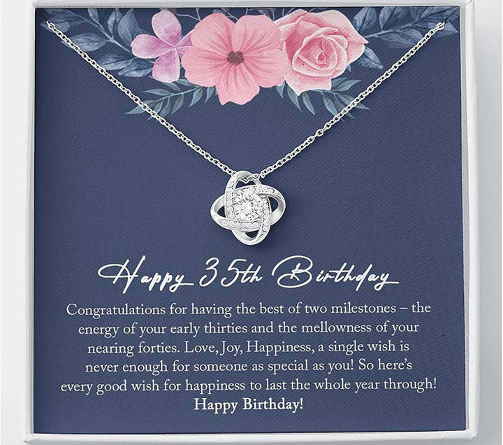 35th Birthday Necklace 35th Birthday Gift for Women 35th Birthday Gift for Her 35th Birthday Gift Idea Necklace Gift Message Cards And Gift Box - 1