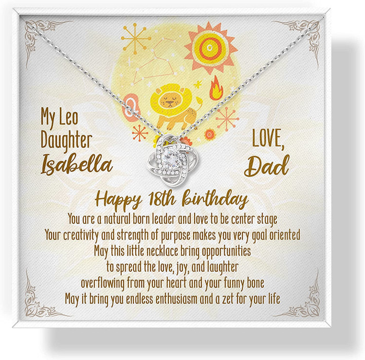 18th Birthday Necklace Personalized Birthday Necklace For Daughter - Gift From Parents - My Leo Daughter Necklace From Dad  Little Daughter Gifts Dad To Daughter Gifts On Birthday 18th - 1