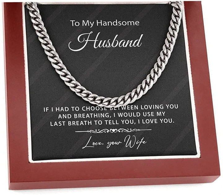 To My Husband Cuban Chain Necklace Husband Necklace from Wife Wife Husband Necklace Chain Custom Jewelry Valetine Gift Ideas for Him - 1