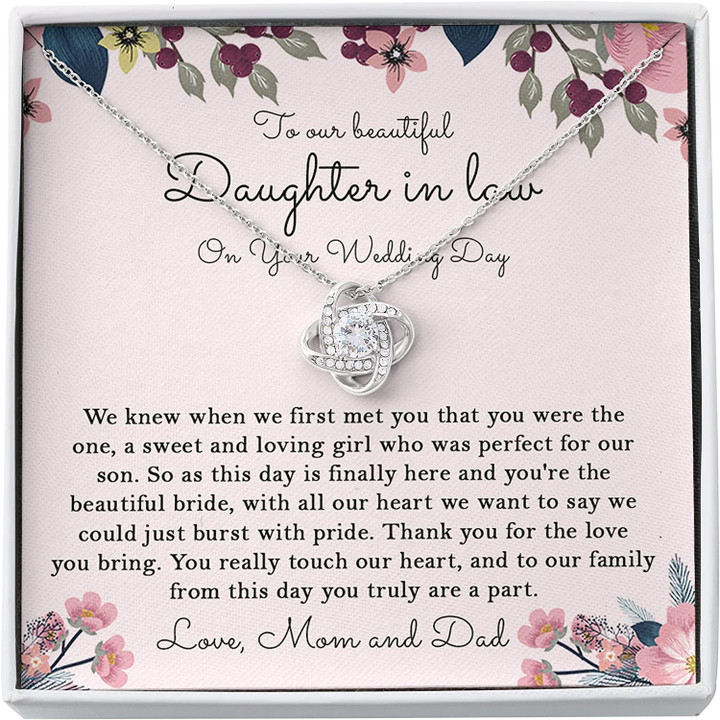 Wedding Necklace Gift Daughter In Law Necklace Gift For Bride From Parents In Law Gift For Daughter In Law On Her Wedding Day Meaningful Gifts To My Daughter Necklace From Mom - 1