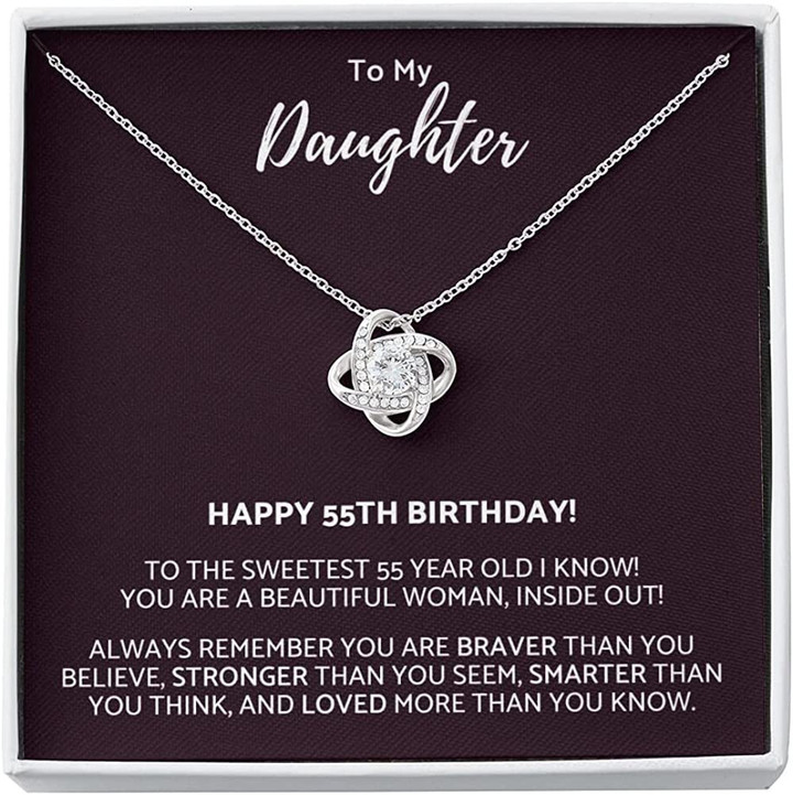 50th Birthday Necklace The Love Knot Necklace Happy 50th Birthday Daughter Daughter  From Dad My Daughter Unique Gift Necklace for Birthday Congratulations Gift - 1