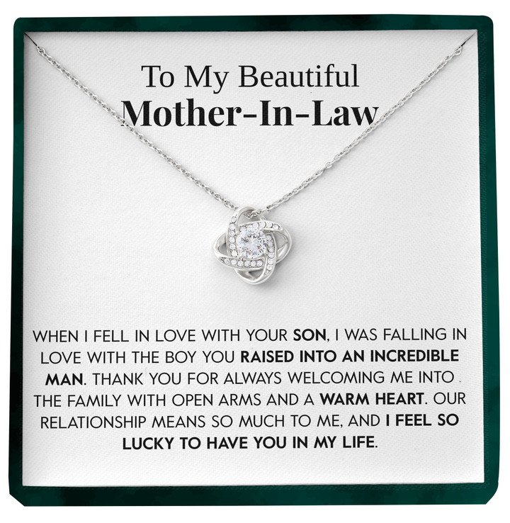 Pamaheart - Love Knot Necklace - To My Beautiful Mother-in-Law Thank You  Gift For Wife Gift For Birthday Christmas Day Mothers Day - 1