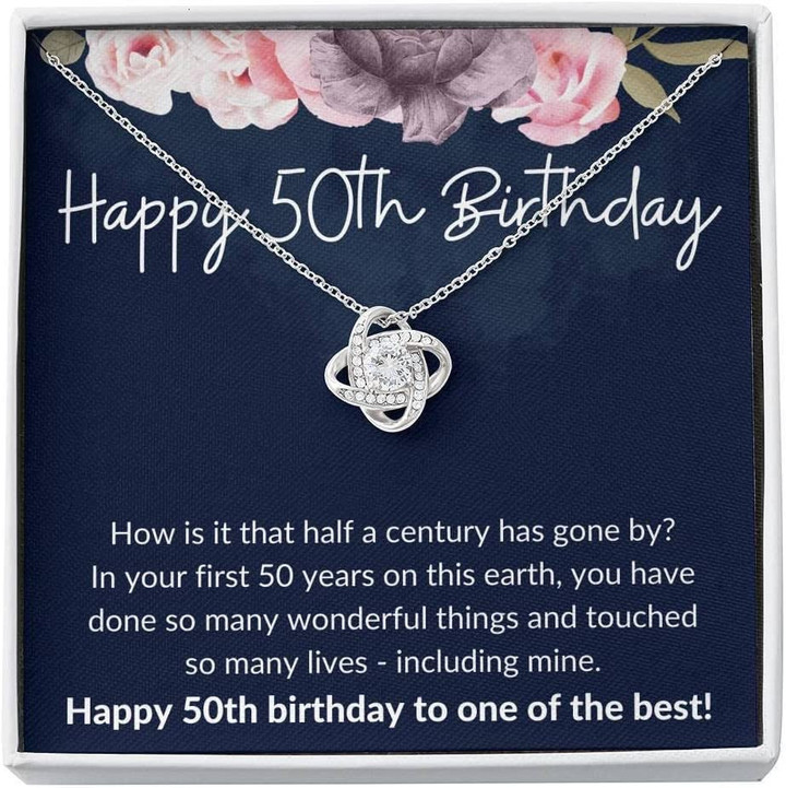 50th Birthday For Her Gift 50th Birthday Gift For Her Fiftieth Birthday Gift For Women Friend 50th Birthday Friend 50th Unique Gift Necklace for Birthday Anniversary - 1
