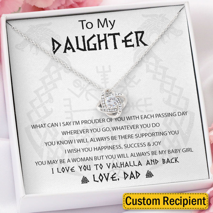To My Daughter Granddaughter Necklace Gift from Viking Dad Mom - I wish you happiness success and joy - Custom Love Knot Eternal Hope Alluring Beauty Necklace LX053B - 1