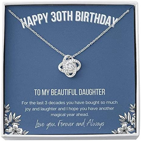 30th Birthday Necklace Love Knot Necklace  30th Gift for Her 30th Birthday Gift 30th Gift from Mom 30th Gift for Daughter Gift Ideas for 30th from Dad Gift Necklace for Birthday - 1