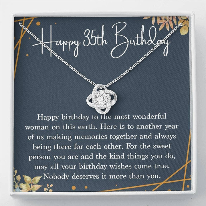 35th Birthday Necklace Gift For Her 35th Birthday Gifts For Women Friend 35 Years Old Jewelry Love Knot Necklace  Happy 35th Birthday Luxury Jewelry Necklaces styles On Birthday Xmas Anniversary - 1