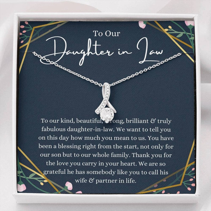 To Our Daughter-In-Law Necklace Gift On Wedding Day Future Daughter In Law Wedding Gift Bride Gift From Mother  Father In Law Alluring Beauty Necklace - 1