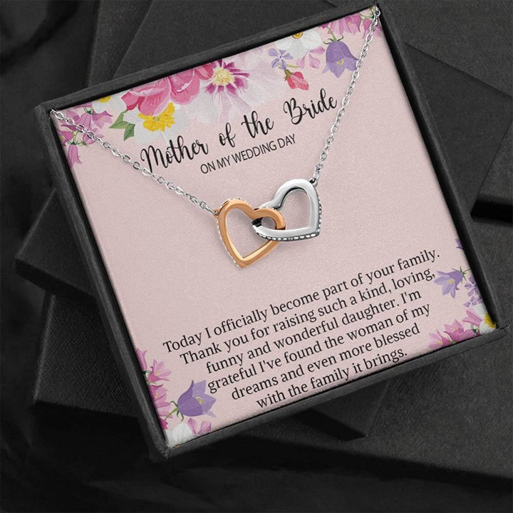 Wedding Necklace Gift Message Card Jewelry Handmade Necklace Wedding Gift for Mother of The Bride Necklaces gift Mother of the bride wedding gift Personalized mother - 1