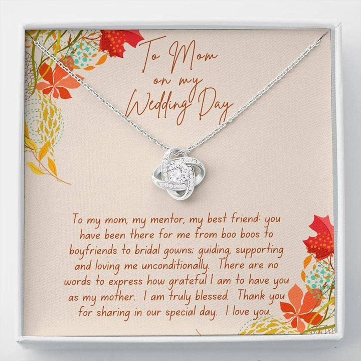 Wedding Necklace Gift Mother of the Bride Necklace Gift from Daughter Gratitude Gift from Bride I Love You Mom Wedding Gift Wedding Gifts Mom Love Necklaces With Light Box And Message Card - 1