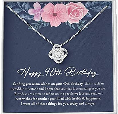 40th Birthday Necklace40th Birthday Gifts For Women  40 and Fabulous 40th Birthday Gift Ideas for Women personalized birthday necklace Love Knot Necklace - 1