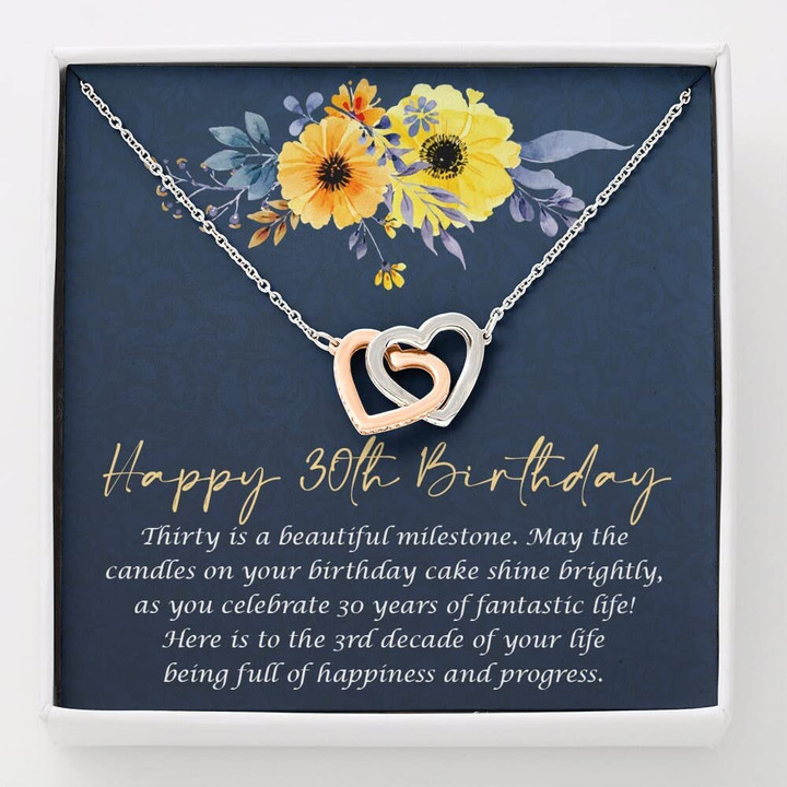 30th Birthday NecklaceMessage Card Jewelry - Personalized Gifts 30th Birthday Gift Necklace 30th Birthday Gift for her  30 years old girl  Birthday party  decades birthday gift - 1
