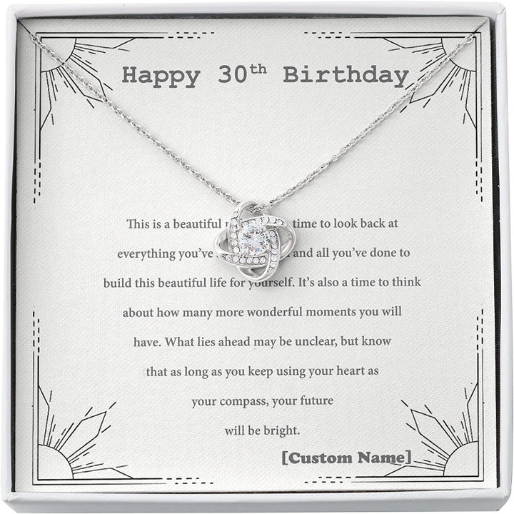 30th Birthday Necklace The Love Knot Necklace 30th Birthday Gift For Girls Gift For 30 Year Old Girl Unique Gift Necklace for Birthday  Personalized 30th Birthday Necklace Gifts - 1