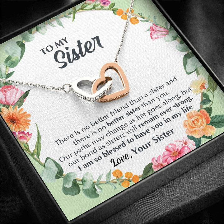 Pamaheart- Interlocking Hearts Necklace- To my Sister - There Is No Better Sister Than You - 1