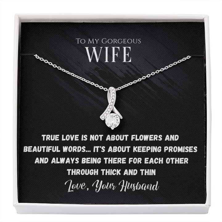 To My Wife Necklace From Husband Love Heart Necklace Wife Gifts From Husband Jewelry For Wife With Message Card - 1