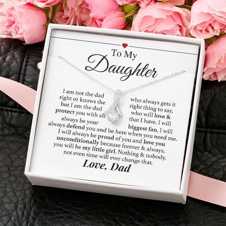 To My Daughter Granddaughter Necklace - I Will Always Be Your Biggest Fan My Little Girl - Personalized Alluring Beauty Necklace - 1