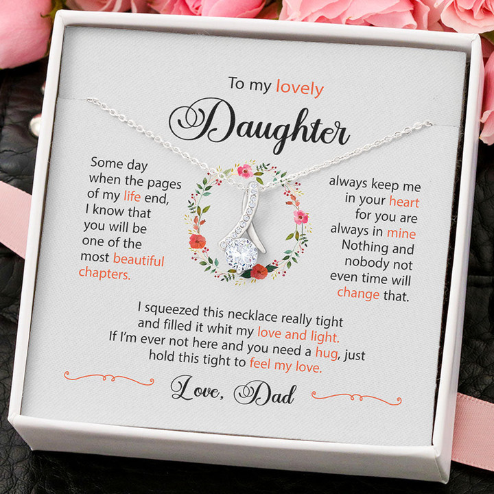 To My Lovely Daughter Granddaughter Necklace Gift - You will be one of the most beautiful chapters Love Knot Necklace Alluring Beauty Necklace Turtle Necklace Sunflower Necklace LX355A - 1