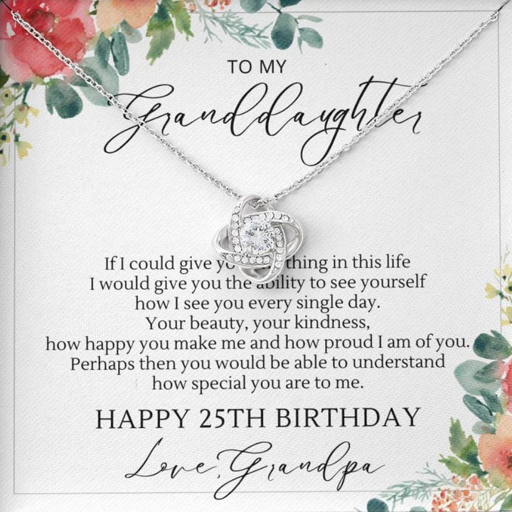25th Birthday Necklace Gift For Granddaughter From Grandpa - Necklace For Granddaughters 25th Birthday - To My Granddaughter Inspirational Gift - Best Grandfather To Granddaughter Gift - 1