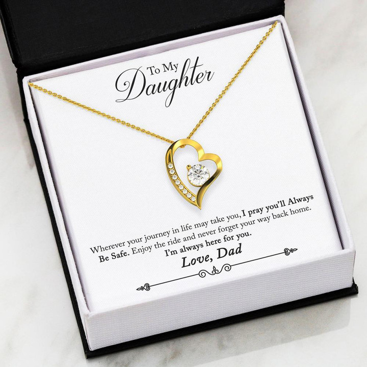 Pamaheart - Forever Love Necklace - To My Daughter - Forever Love - Always Here For You Gift For Wife For Mom Gift For Christmas Birthday - 1