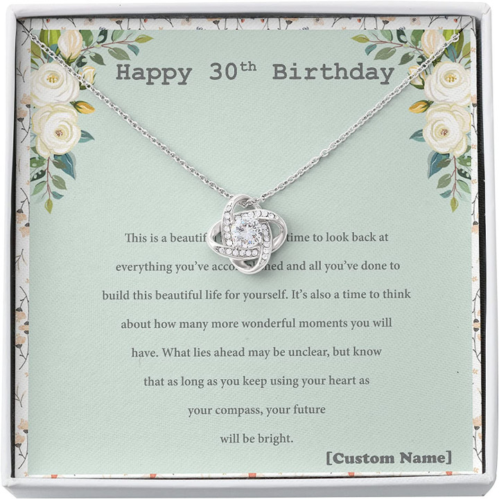 30th Birthday Necklace The Love Knot Necklace 30th Birthday Necklace Gift For Her Unique Gift Necklace for Birthday   Personalized 30th Birthday Necklace Gifts - 1
