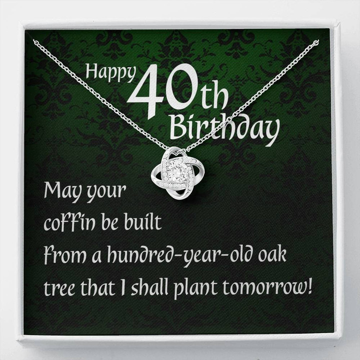 40th Birthday Necklace Irish Blessing Love Knot Necklace - 40th Birthday Necklace Gift For Women Party Gift Anniversary Gift Necklace Jewelry With Message Card  Box - 1
