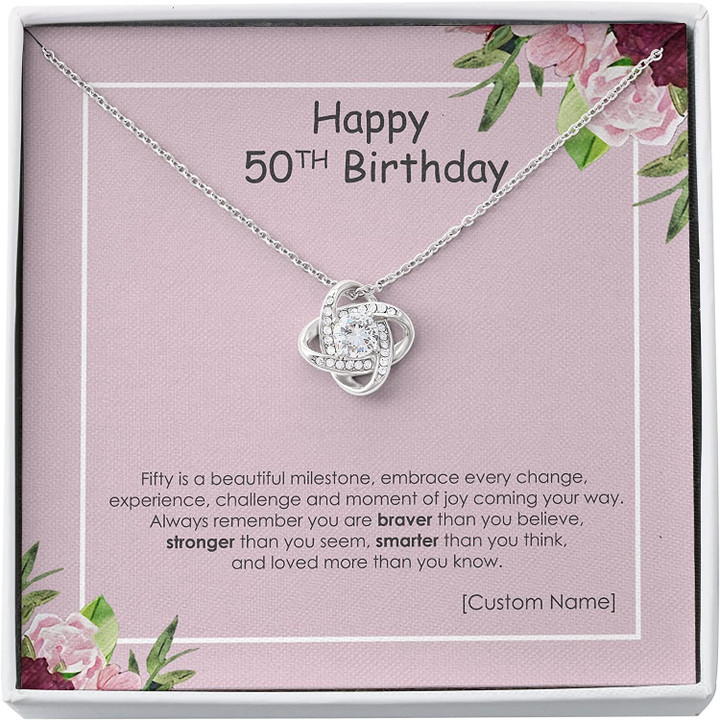 50th Birthday NecklaceThe Love Knot Necklace 50th Birthday Gift For Woman 50th Birthday Gifts Unique Gift Necklace for Birthday Mothers Day - 1