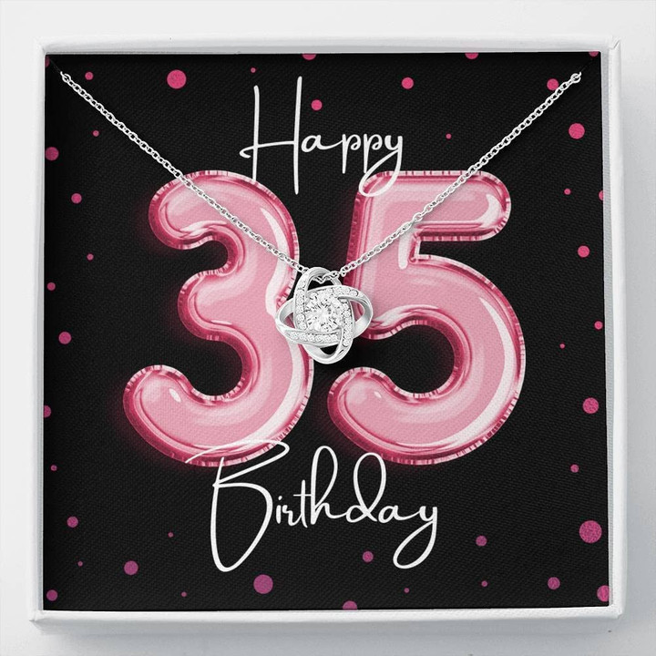 35th Birthday Necklace  Love Knot Necklace Jewelry Gifts for Valentine Day Birthday New Year Anniversary Personalized 35th Birthday Necklace Gifts - 1