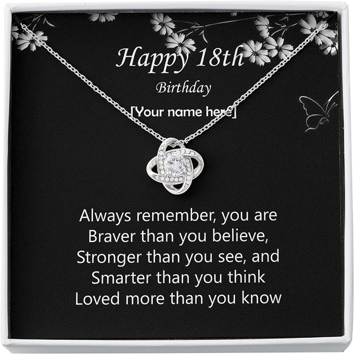 18th Birthday Necklace The Love Knot Necklace Happy 18th Birthday Unique Gift Necklace for Birthday Personalized birthday Love Knot Necklace - 1