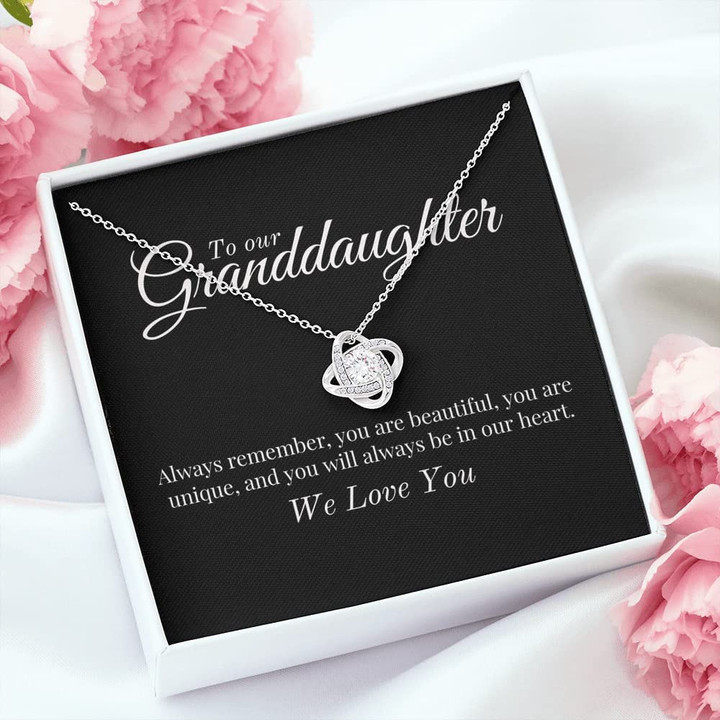 White Gold  To Our Granddaughter Necklace  Granddaughter Gifts From Grandma  Sweet 16 Gifts For Granddaughter  Love Gift For Girls On Birthday  Silver Pendant - 1