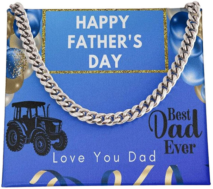Best Dad Ever Love You Dad Cuban Link Chain Necklace For Dad Necklace For Fathers Day Gift For Fathers Day Cuban Link Chain Necklace For Dad Personalized Gift For Dad - 1