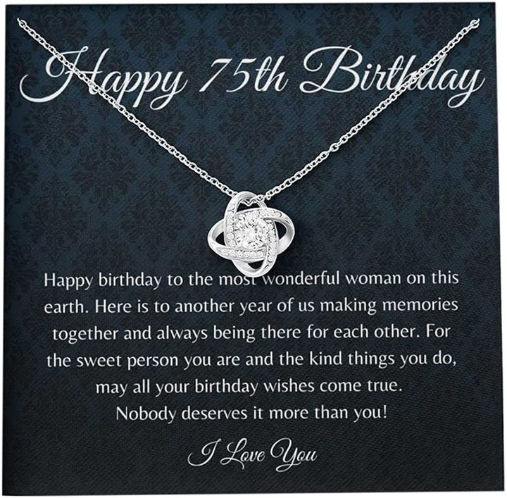 75th Birthday Necklace Message Card With Necklace Box Gift Necklace For Grandma Gift For Grandma Birthday Gift For Grandma Box Gift For Grandma - 1
