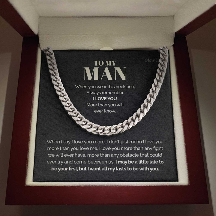 Pamaheart- To my Man - Always remember I love you - Cuban Link Chain Gift For Man Husband Gift For Birthday Christmas - 1