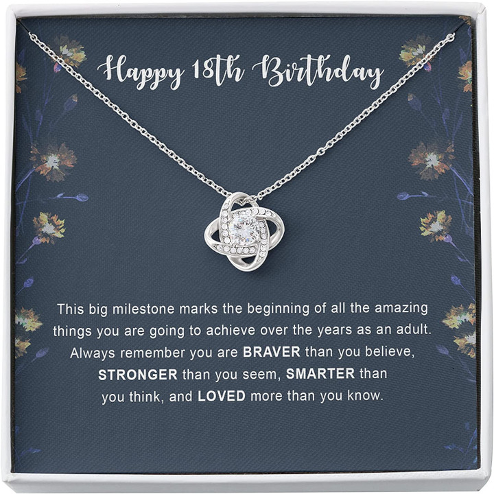 18th Birthday Necklace Personalized Jewelry Gift - Love Knot Necklace 18th Birthday Gift for Girls 18th Birthday Necklace 18th Birthday Gift for Daughter 18th Birthday Gift For Her - 1