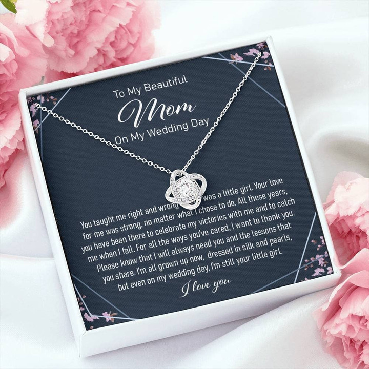 Wedding Necklace Gift Mom Necklace Mother of the Bride Gift from Daughter Love Knot Necklace Present for Mom on Weddings Day and Gift Box styles On Birthday Christmas Anniversary - 1