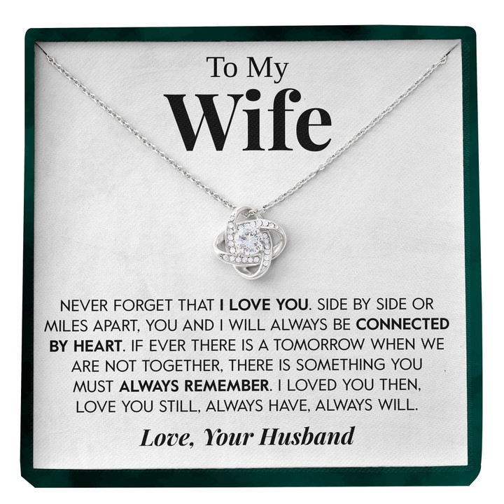 Pamaheart - To My Wife My Dream Blessing Love of my Life Connected by Heart You Keep Me Going Love Knot Necklace - 1