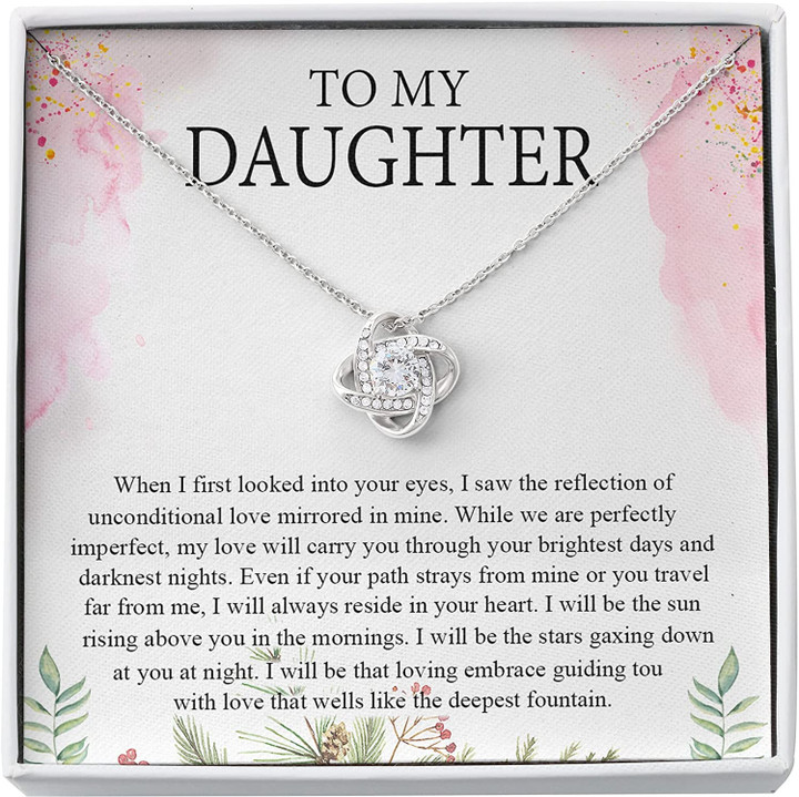 To My Daughter Love Knot Necklace Gift for Daughter Daughter Jewelry Mother Daughter Unique Gift Love Knot Gift for Valentines Birthday Anniversary - 1