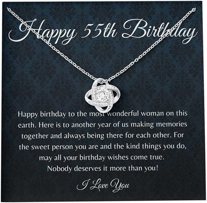 55th Birthday Necklace  Message Card With Necklace Box Gift Necklace For Wife Gift For Wife Birthday Gift For Wife Box Gift For Wife - 1