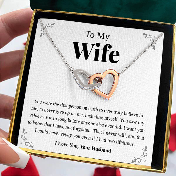 Pamaheart- Interlocking Hearts Necklace- I See You Your Grace I Will Not Forget Gift For Wife For Birthday Christmas Mothers Day - 1