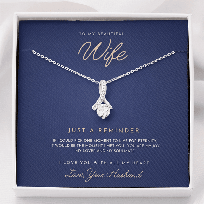 To My Beautiful Wife I Love You With All My Heart Alluring Beauty Necklace XL029A - 1